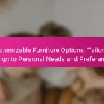 Customizable Furniture Options: Tailoring Design to Personal Needs and Preferences