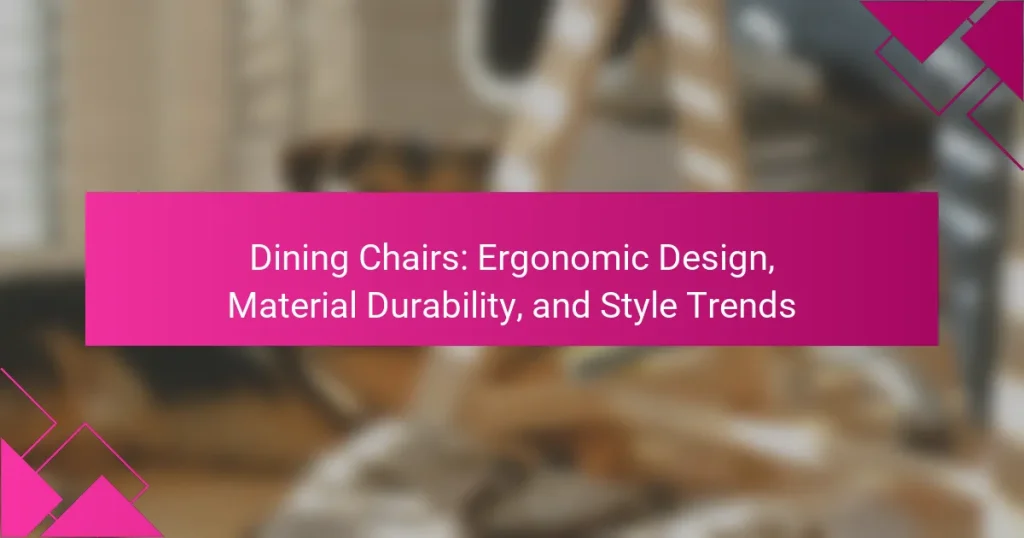 Dining Chairs: Ergonomic Design, Material Durability, and Style Trends