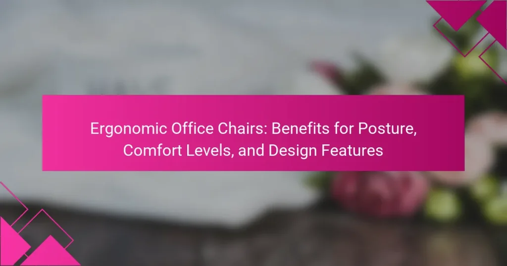 Ergonomic Office Chairs: Benefits for Posture, Comfort Levels, and Design Features