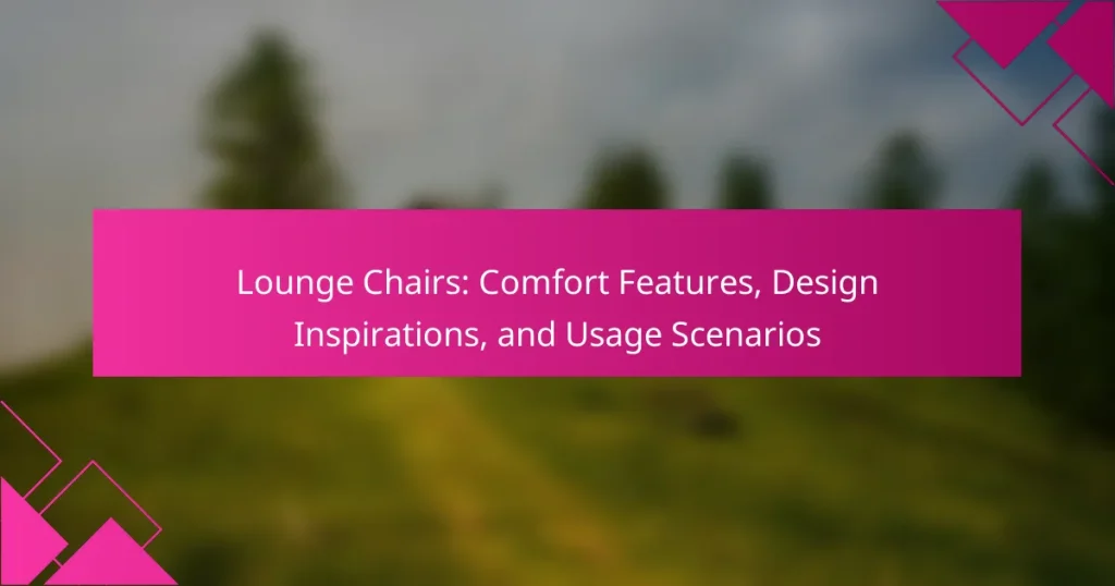 Lounge Chairs: Comfort Features, Design Inspirations, and Usage Scenarios