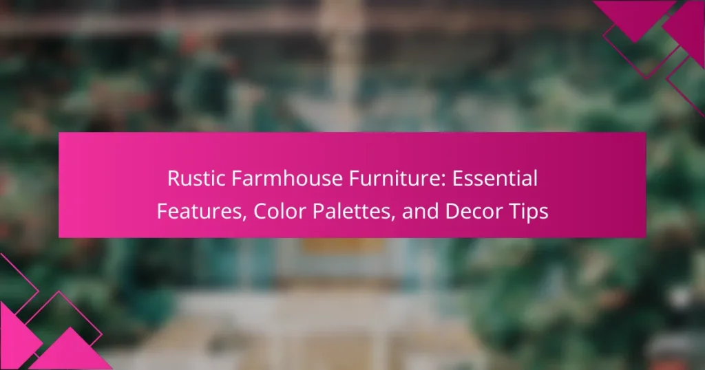 Rustic Farmhouse Furniture: Essential Features, Color Palettes, and Decor Tips