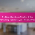 Traditional Furniture: Timeless Styles, Craftsmanship Techniques, and Material Options