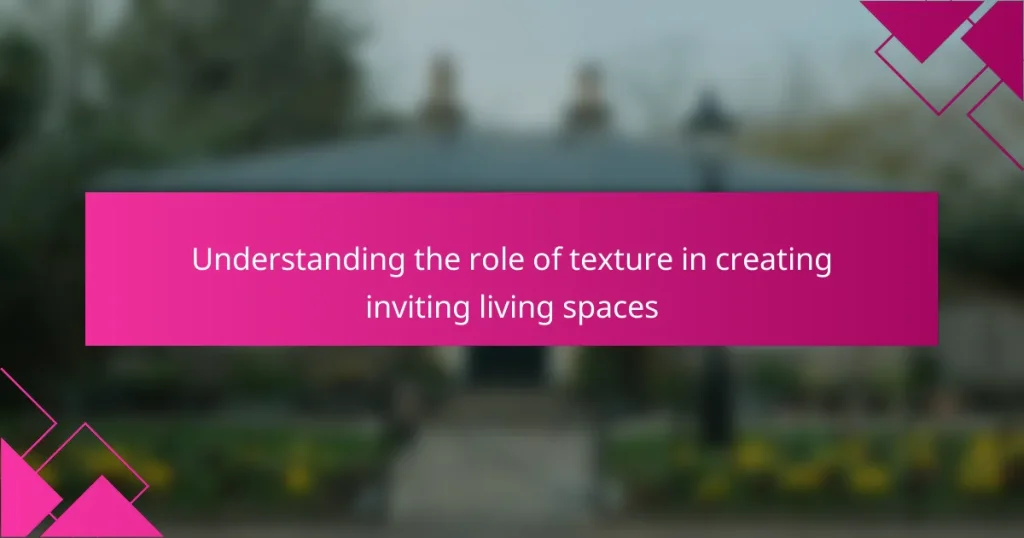 Understanding the role of texture in creating inviting living spaces