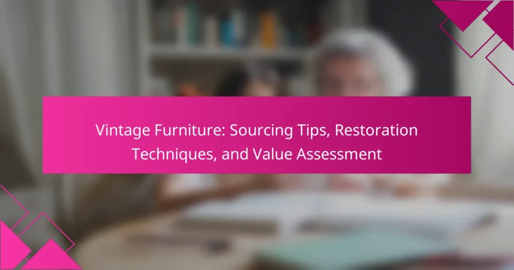 Vintage Furniture: Sourcing Tips, Restoration Techniques, and Value Assessment