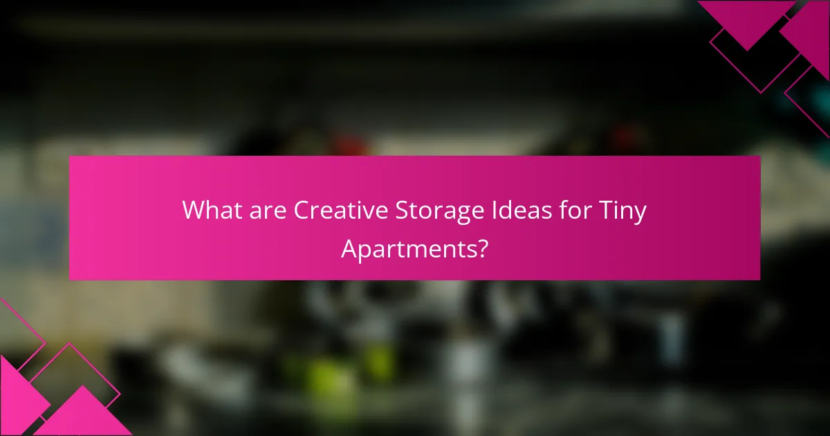 What are Creative Storage Ideas for Tiny Apartments?