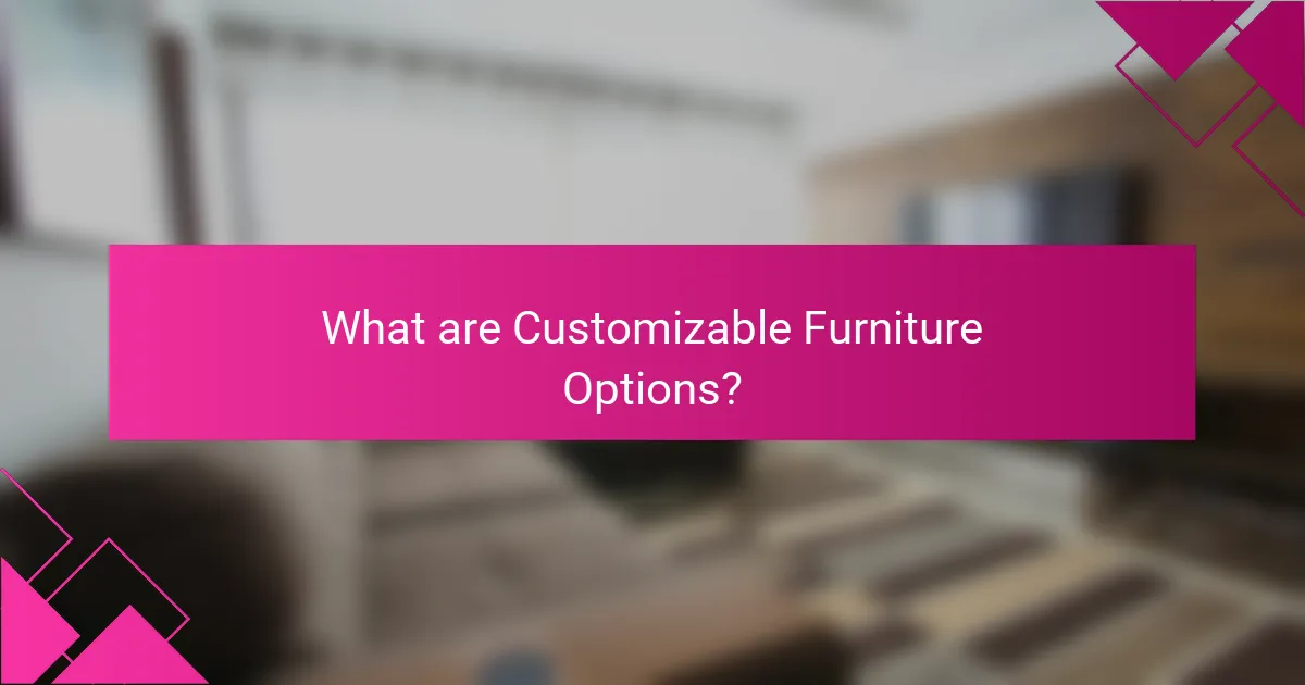 What are Customizable Furniture Options?