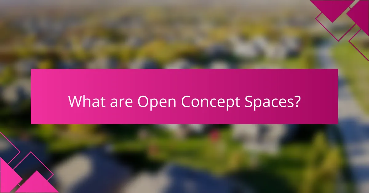 What are Open Concept Spaces?