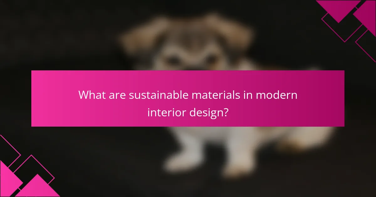 What are sustainable materials in modern interior design?