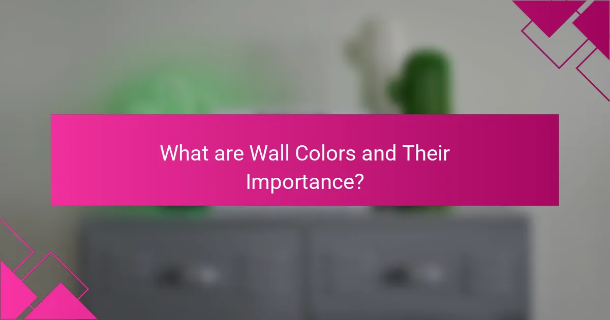 What are Wall Colors and Their Importance?