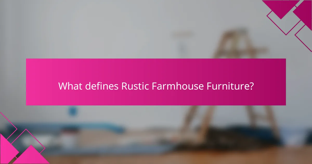 What defines Rustic Farmhouse Furniture?