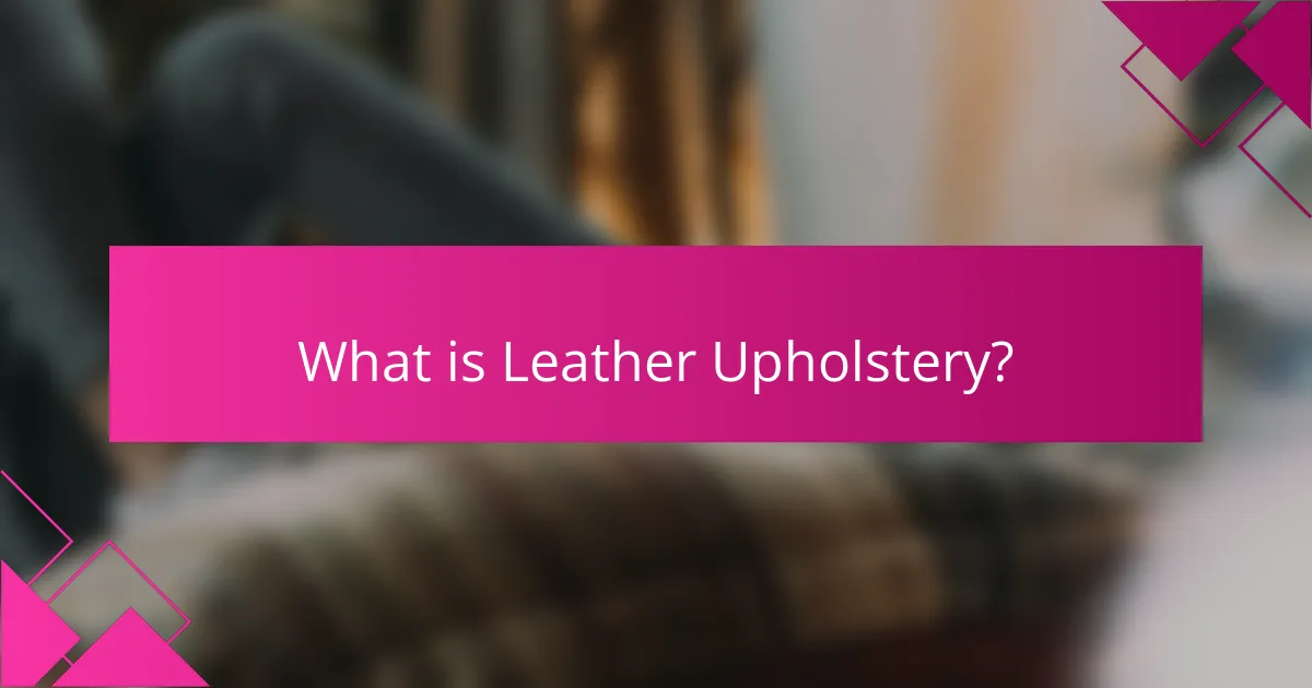 What is Leather Upholstery?