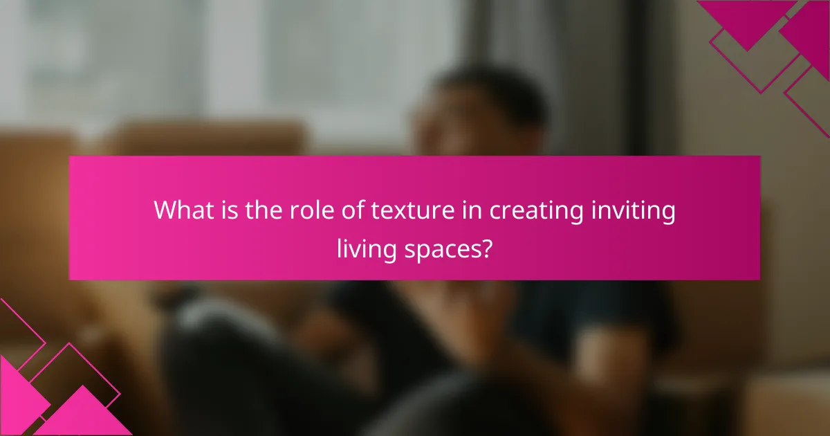 What is the role of texture in creating inviting living spaces?